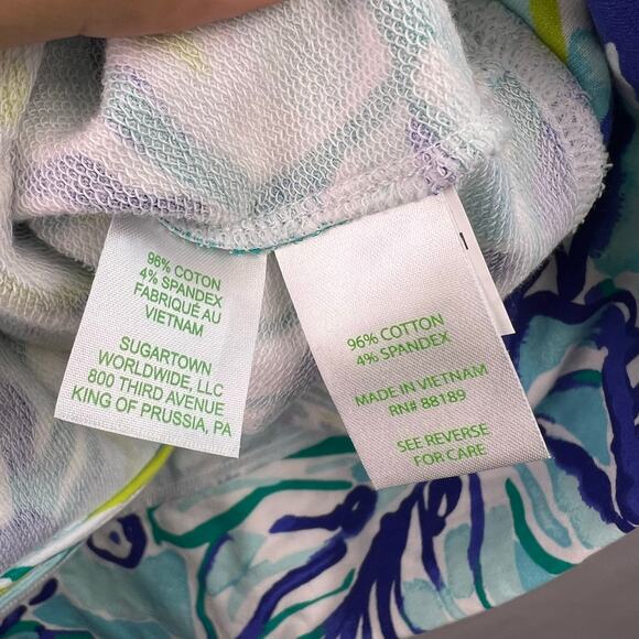 Lilly Pulitzer, Reagan Full-Zip Jacket, Pool Blue Green Stay Cool Cotton Spandex - Picture 8 of 12